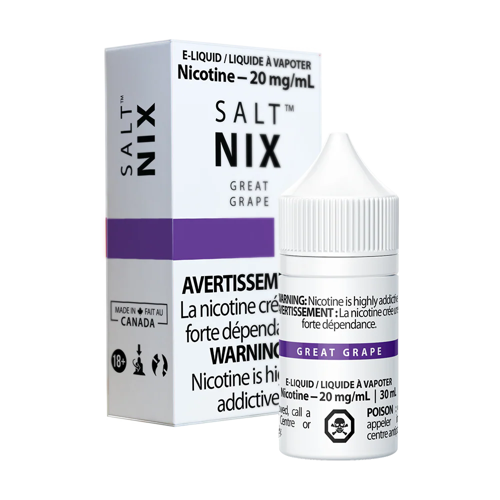 Vaporus Salt Nix Great Grape 30 mL bottle and box