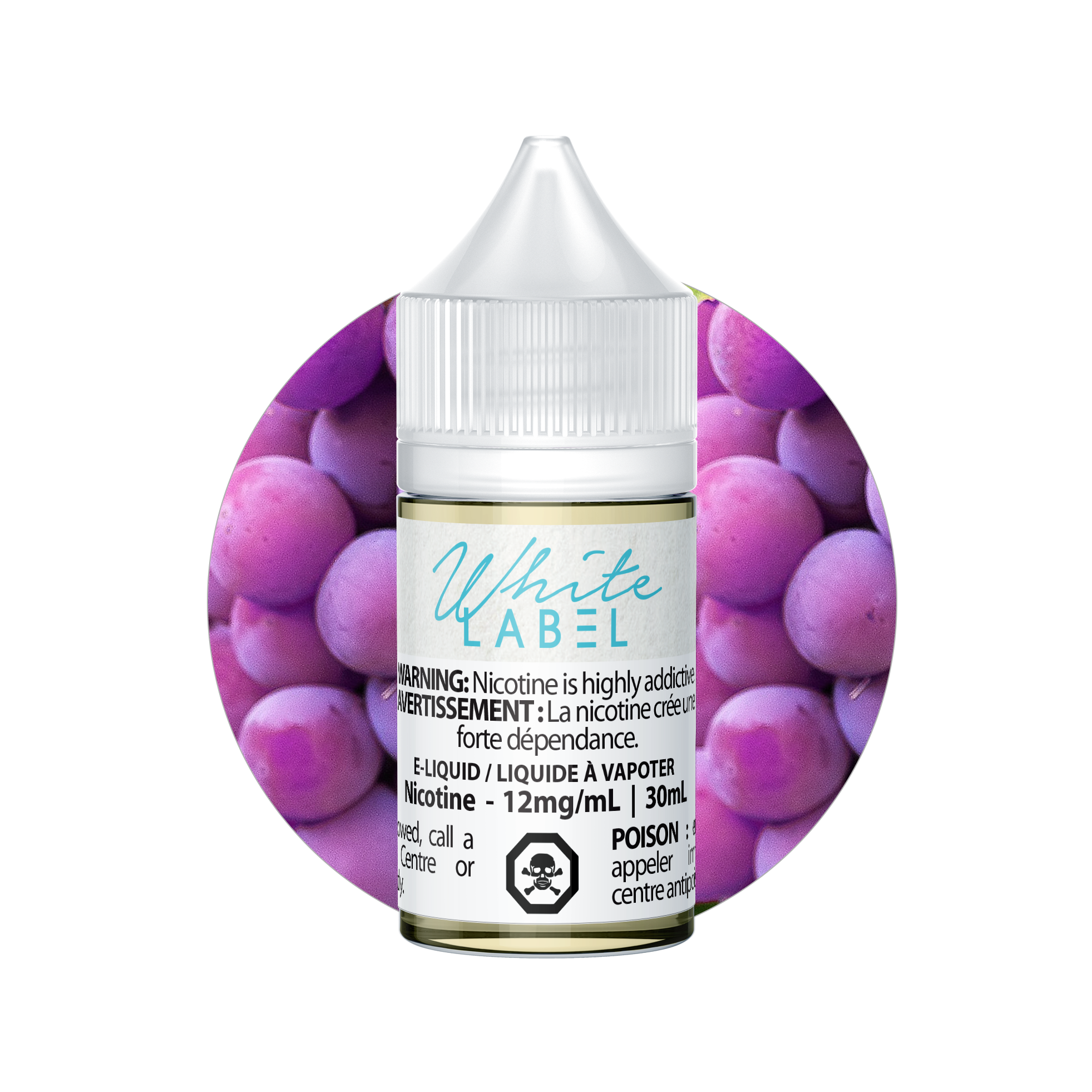 Vaporus White Label Frozen Grape 30 mL bottle